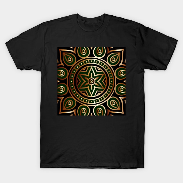 golden mandala pattern T-Shirt by Eric Okore